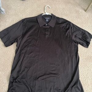 Brooks Brothers Black Double Mercerized Cotton Polo Shirt, L EUC